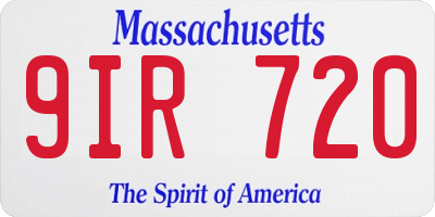 MA license plate 9IR720