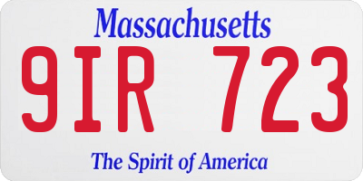 MA license plate 9IR723