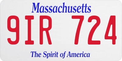 MA license plate 9IR724