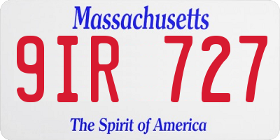 MA license plate 9IR727