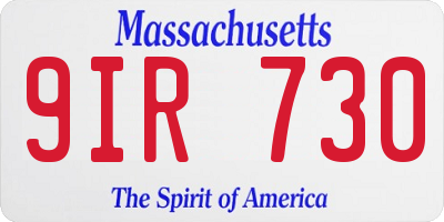MA license plate 9IR730
