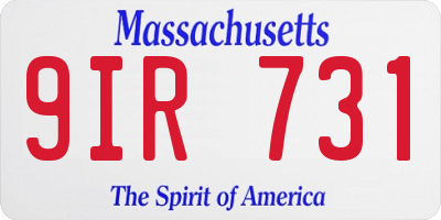 MA license plate 9IR731
