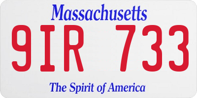 MA license plate 9IR733