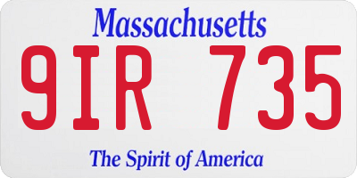 MA license plate 9IR735