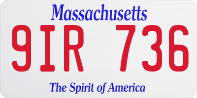 MA license plate 9IR736