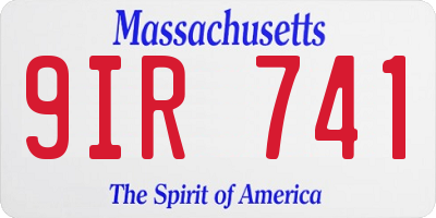 MA license plate 9IR741