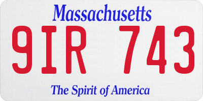 MA license plate 9IR743