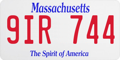 MA license plate 9IR744
