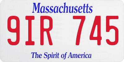 MA license plate 9IR745