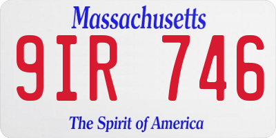 MA license plate 9IR746