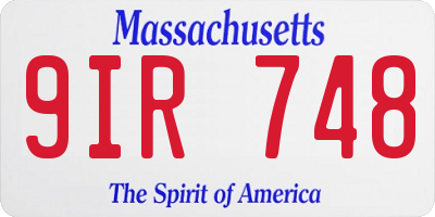 MA license plate 9IR748