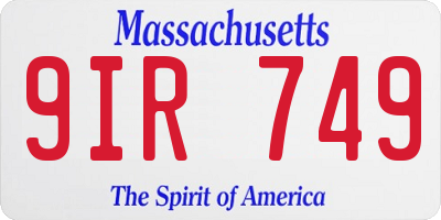 MA license plate 9IR749