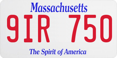 MA license plate 9IR750