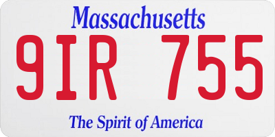 MA license plate 9IR755