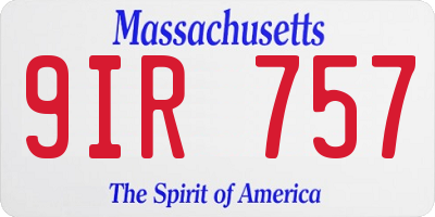 MA license plate 9IR757