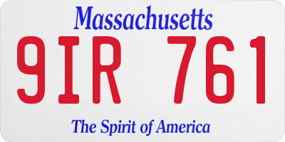 MA license plate 9IR761