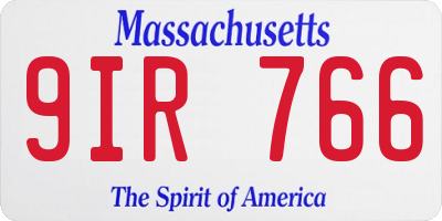 MA license plate 9IR766