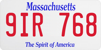 MA license plate 9IR768