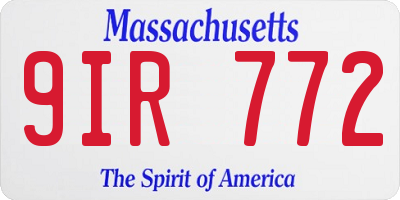 MA license plate 9IR772