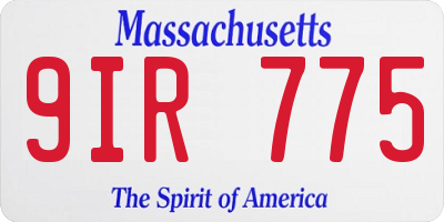 MA license plate 9IR775