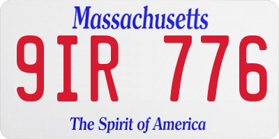 MA license plate 9IR776