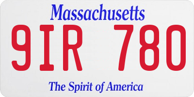 MA license plate 9IR780