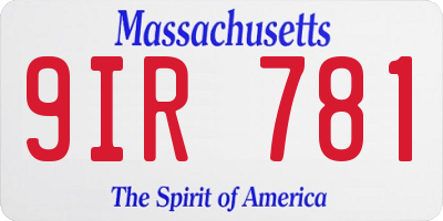 MA license plate 9IR781