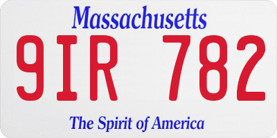 MA license plate 9IR782