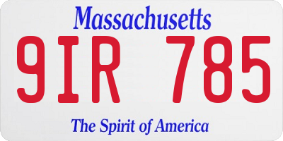 MA license plate 9IR785