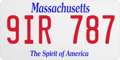 MA license plate 9IR787