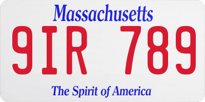 MA license plate 9IR789