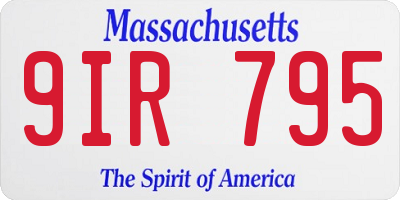 MA license plate 9IR795