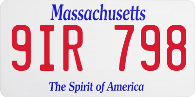 MA license plate 9IR798