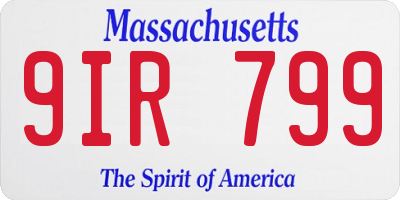 MA license plate 9IR799