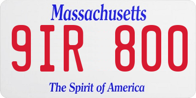 MA license plate 9IR800