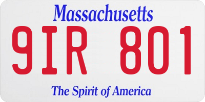 MA license plate 9IR801