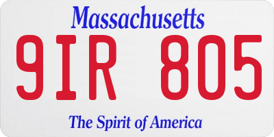 MA license plate 9IR805