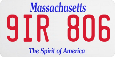 MA license plate 9IR806
