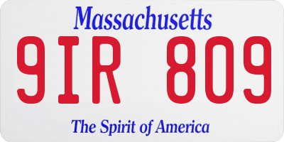 MA license plate 9IR809