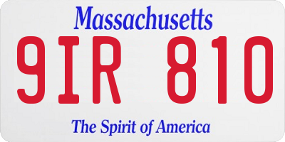 MA license plate 9IR810