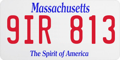MA license plate 9IR813