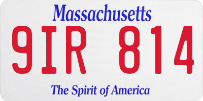 MA license plate 9IR814