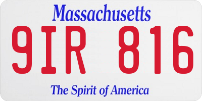 MA license plate 9IR816