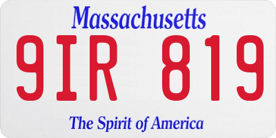 MA license plate 9IR819
