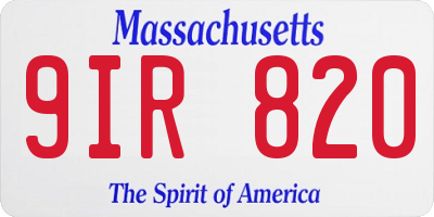 MA license plate 9IR820