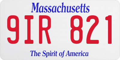 MA license plate 9IR821