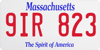 MA license plate 9IR823