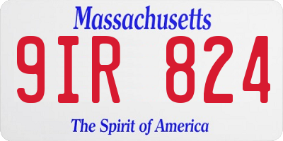 MA license plate 9IR824