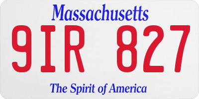 MA license plate 9IR827