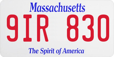 MA license plate 9IR830